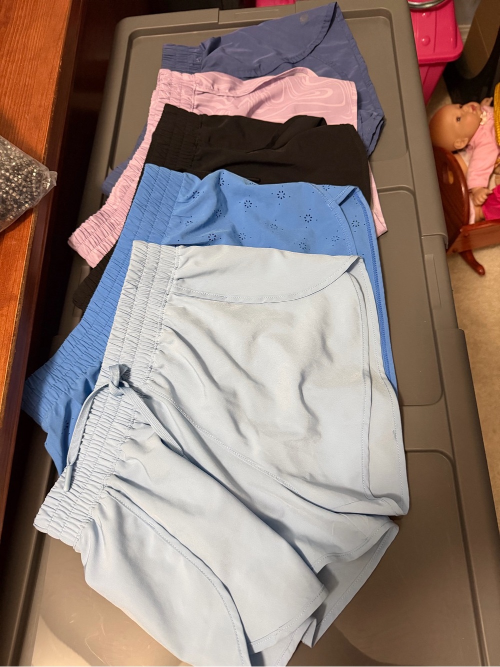 Girls 5 pairs of Elastic-Waist Active Shorts